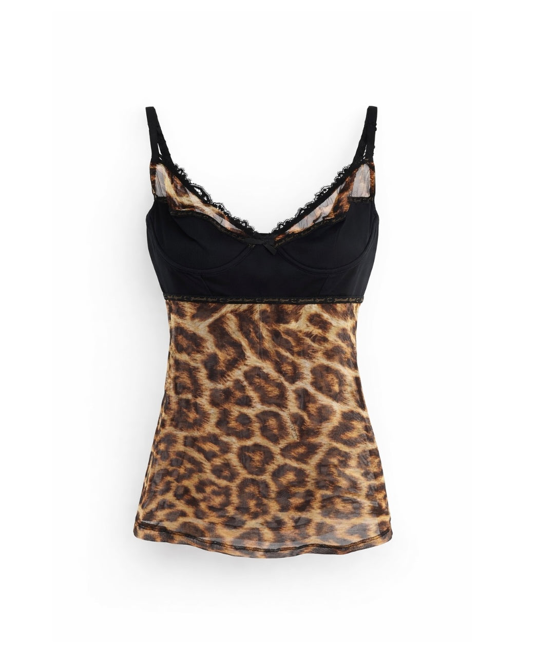 Just Cavalli Leopard Mesh Tank Top
