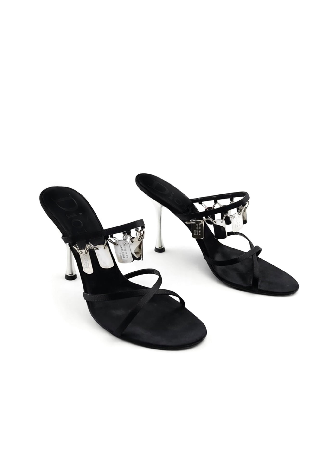 CHRISTIAN DIOR SATIN TAG HEELS EU 38.5