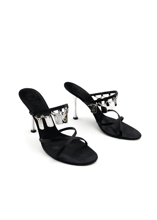 CHRISTIAN DIOR SATIN TAG HEELS EU 38.5